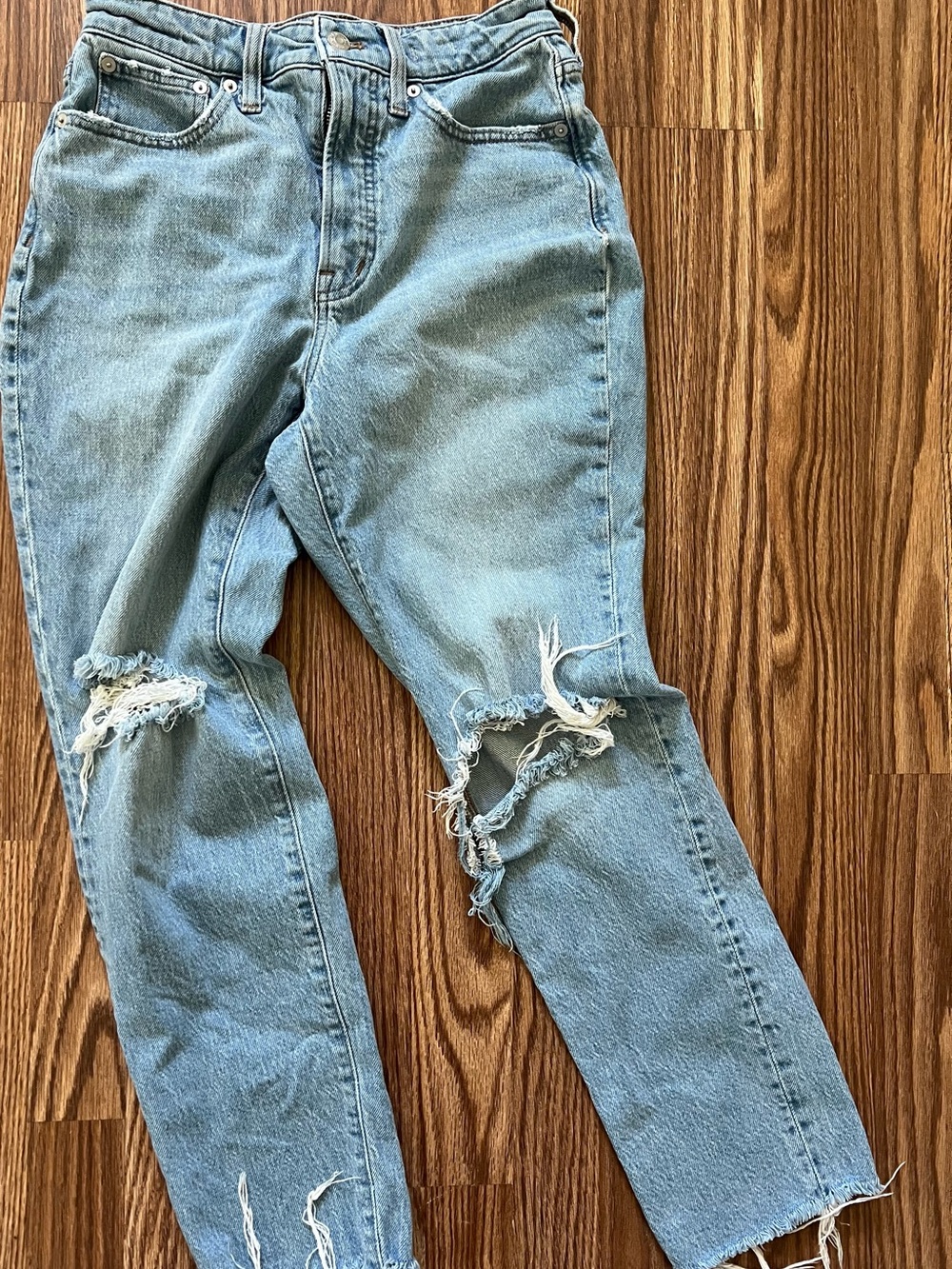 Madewell Light Blue Distressed Boyfriend Jeans